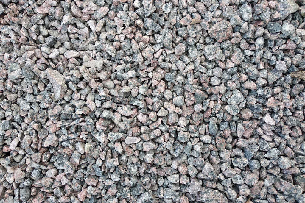 Crushed granite gravel for construction